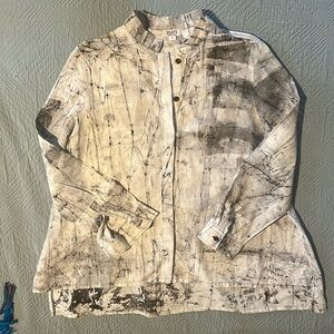 Zuri Kenya Batik Button-down Tunic, 100% cotton.